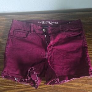 American Eagle Outfitters Burgundy Jean Shorts